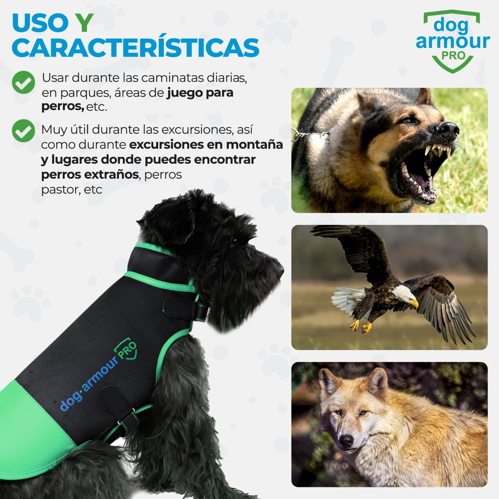 Arnés de protección para Perros: Protege a tu Mascota de ataques de Aves Rapaces y Otros Animales; Ajustable, sin estrangulamiento, Impermeable y Reflectante