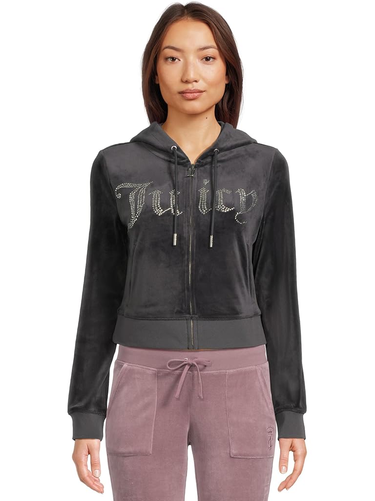 Metallic Juicy Couture Classic Juicy Hoodie With Bling
