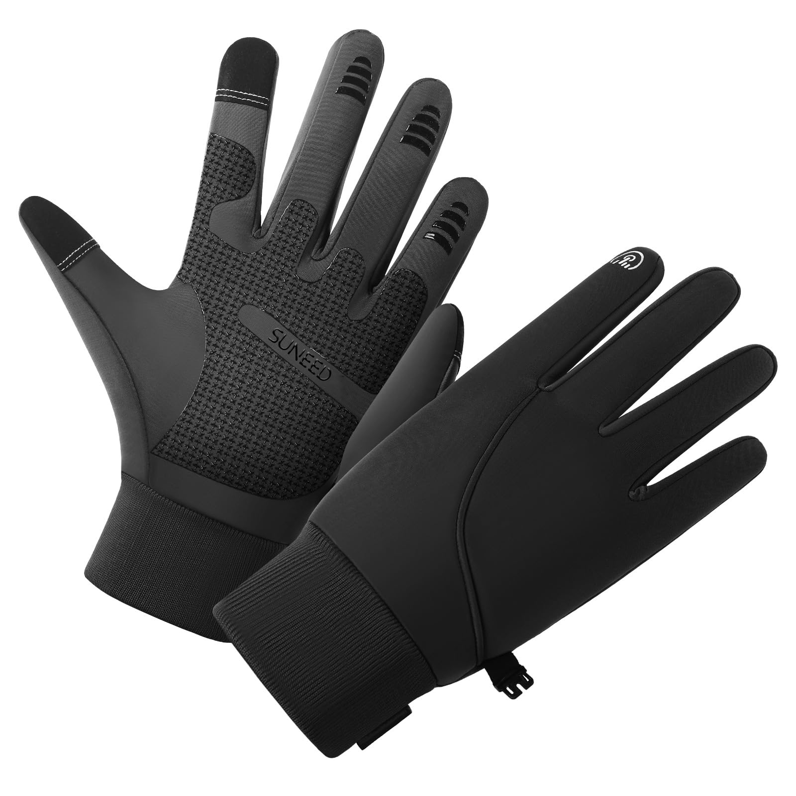 Winter Gloves for Men，Waterproof Thermal Gloves Cold Weather Running Gloves for Men Women, Touchscreen Men’s Winter Gloves for Running Cycling Hiking Driving