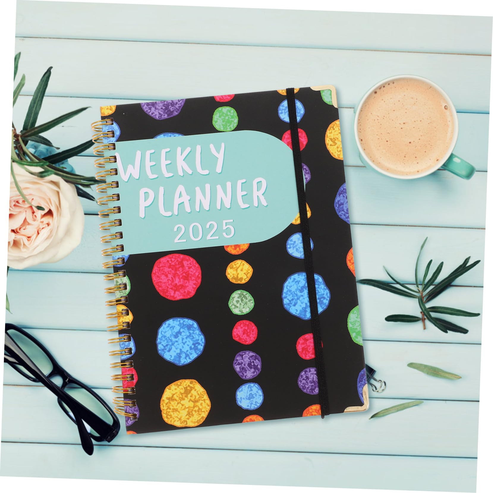 3 Pezzi Planner con Rilegatura Doppia Wire Organizer Mensile e Settimanale per Ufficio Agenda Compatta per Studenti e Professionisti con Copertina Colorata e Design Angoli Quadrati