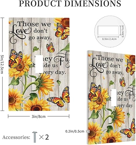 Miniatura 7 de Cotizaciones Mariposa Flor Girasol 1 Gang Luz Interruptor Placa Cubierta de Salida Decorativa Sola Palanca Placa de Pared Placa Eléctrica Placa