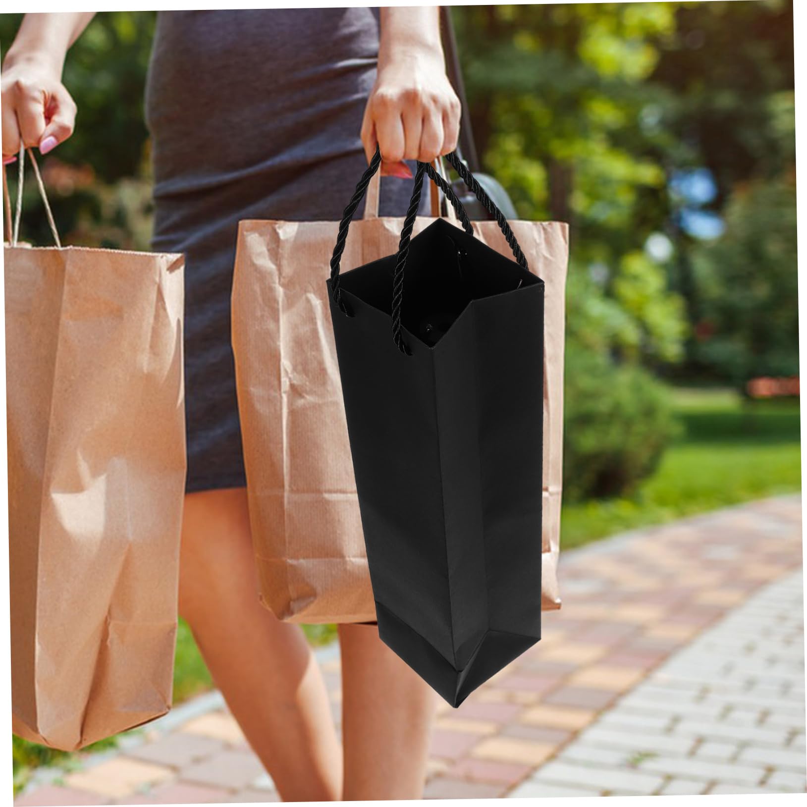 Gadpiparty 5 Series Bolsa De Papel De Vino Tinto Bolsa De Vino De Fieltro De Transporte De s De para De Botellas De De Negro 12 Piezas X 5