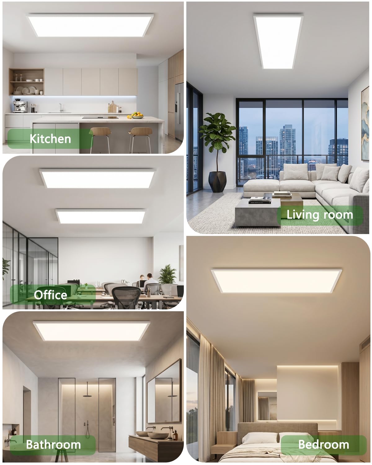 Bowfar LED Deckenleuchte Effizienzklasse A, 18W 4000LM Deckenlampe Lang Dimmbar 3000K-6500K, 80x25x2.5cm LED Panel Lampe mit Fernbedienung für Wohnzimmer Schlafzimmer Küche Badezimmer Büro Flur, Weiß