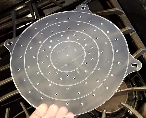 Miniatura 3 de Handy Housewares Cubierta redonda ventilada de 10 pulgadas para tazón de comida para microondas, ayuda a mantener tu microondas limpio (paquete de 1)