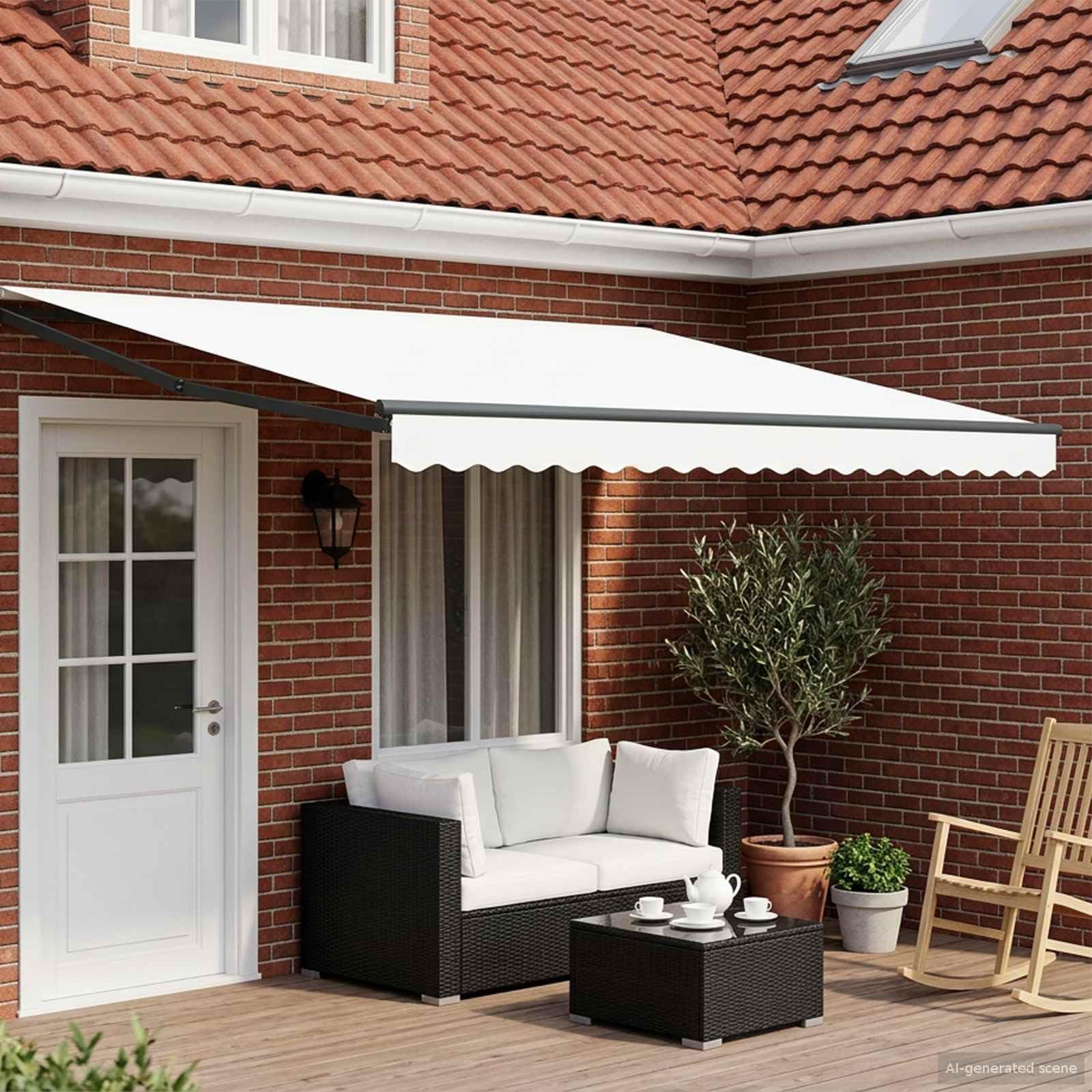 Amazon.de: vidaXL Elektrische ausziehbare Markise Wei 5 x 3 m,  Automatische Markise, Moderne elektrische berdachung, ausziehbare  Sonnenschutzlsung, Aluminiumterrassenabdeckung, Auenschutz,  LED-Beleuchtung