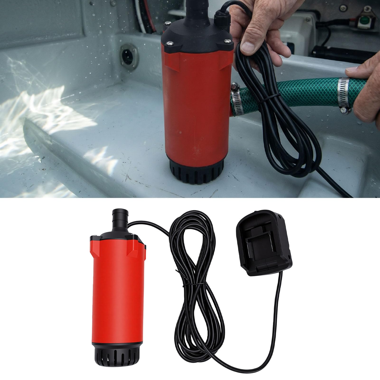 Fafeicy Bomba Sumergible Inalámbrica para Batería de 18 V, Bomba de Transferencia de Agua Portátil 120L/H