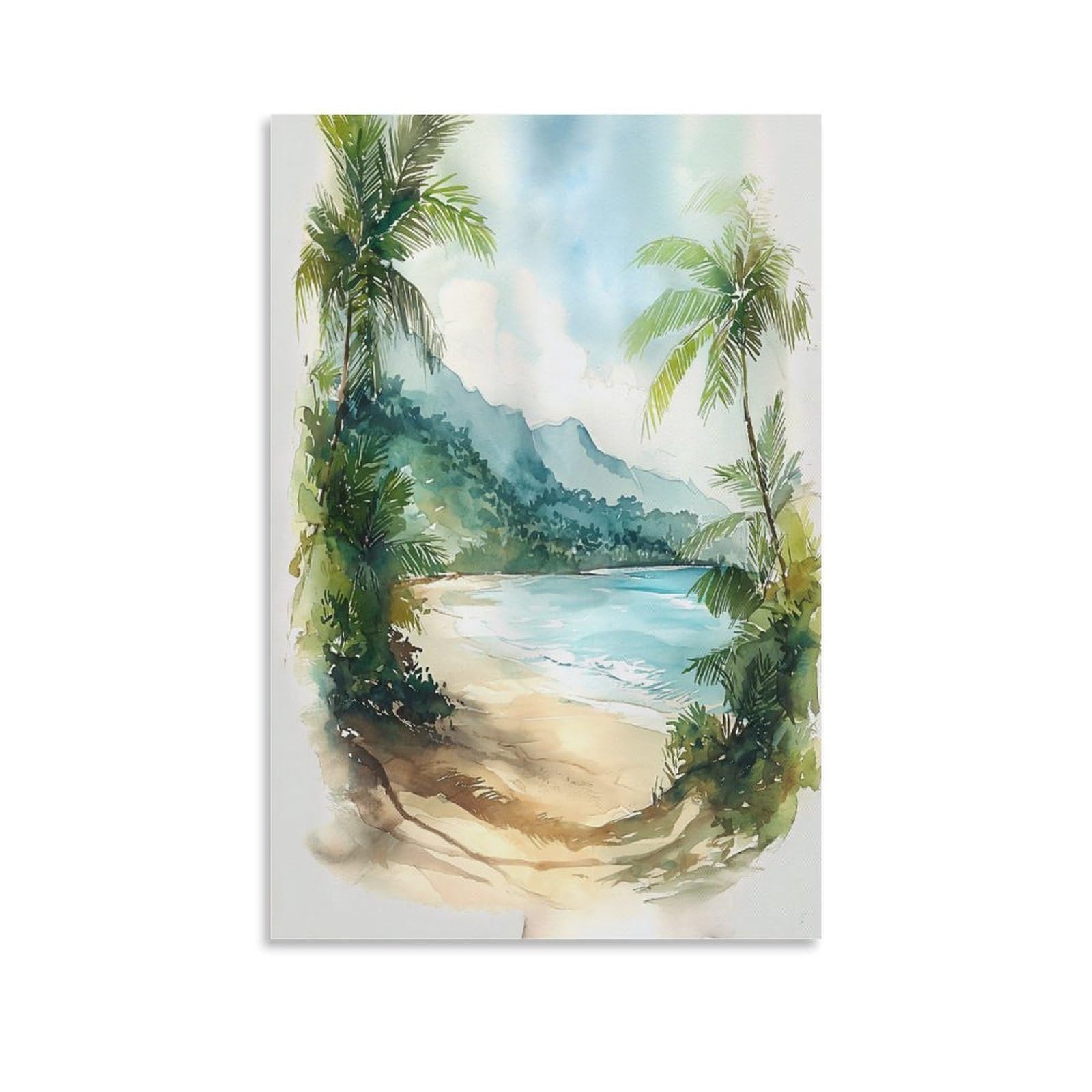 LCYNNH Costa Rica Watercolor Print Arenal Volcano San José Travel Posters 16x24inch(40x60cm) Print Home Bedroom Office Living Room Decor Canvas