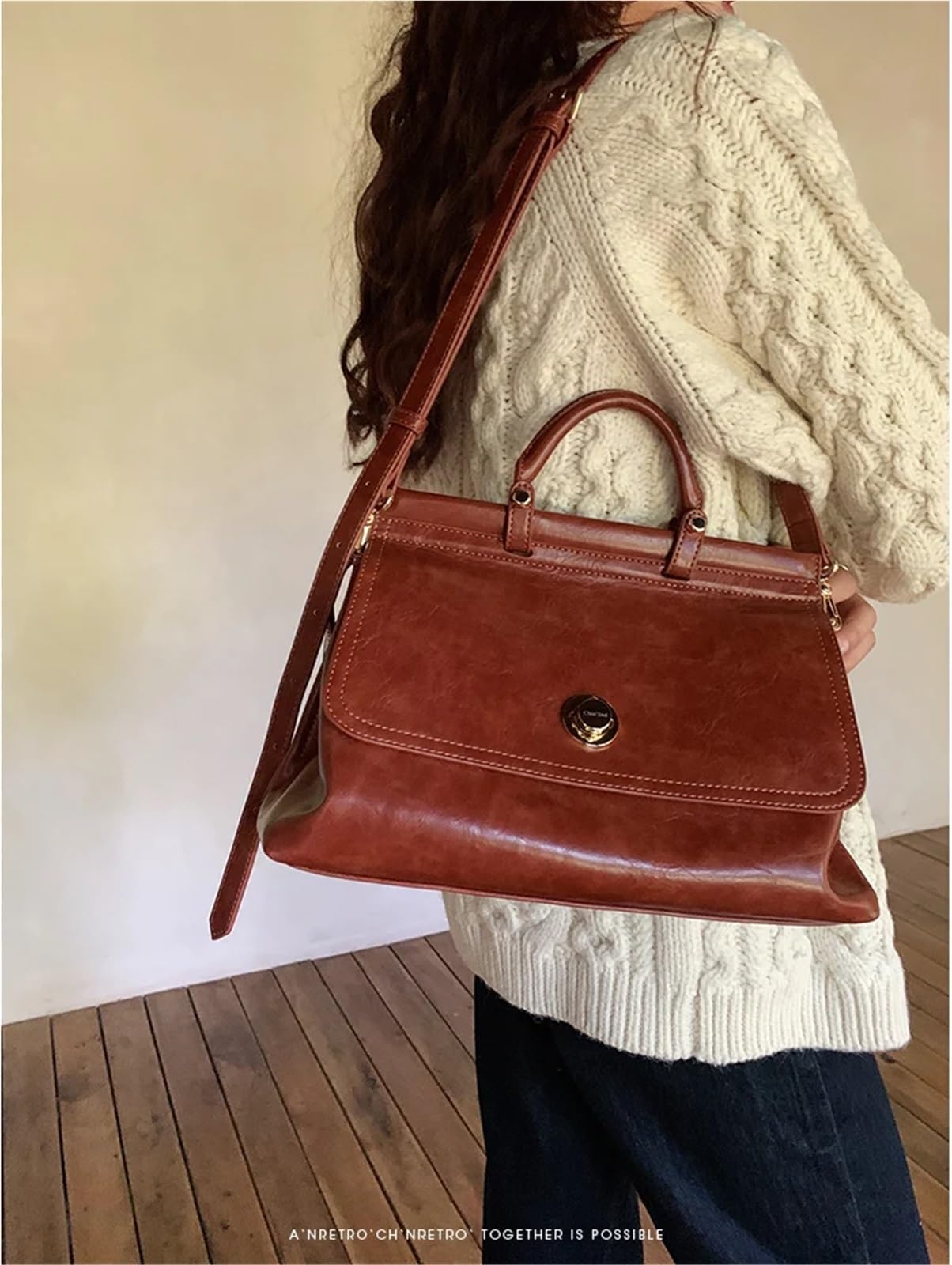 Bolso de mujer Bolsos mensajero for hombro cuero retro