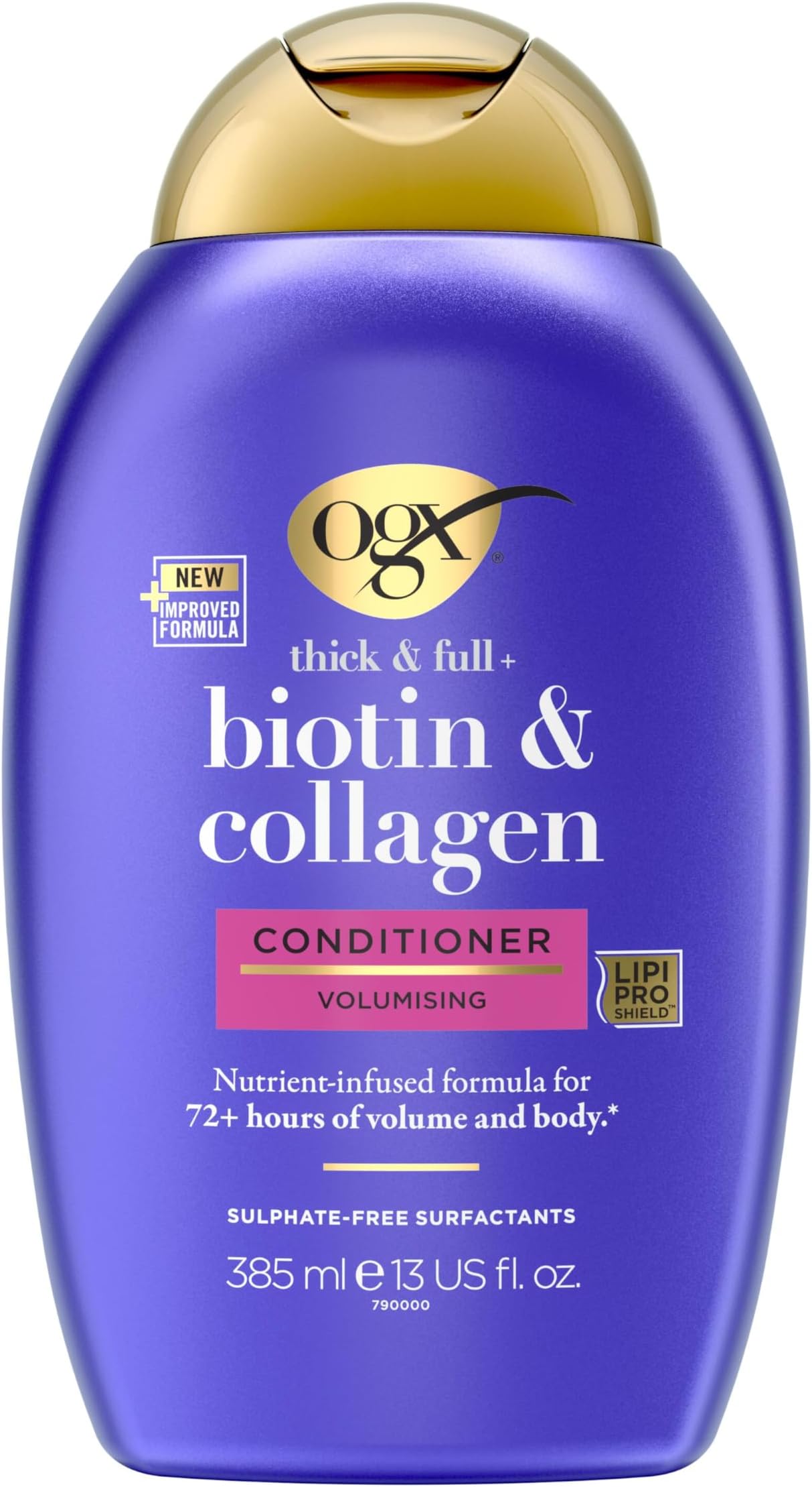 Biotin and Collagen Volumising Hair Conditioner, Thick and Full, with Vitamin B7 Biotin, and Collagen, for Thin Hair, Sulfate Free Surfactants, 385ml, packaging may vary