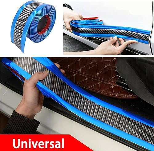 Miniatura 2 de Protector de umbral de puerta de automóvil, tira de protección impermeable de goma para la mayoría de los automóviles (2.0in de ancho, azul, 3 M de