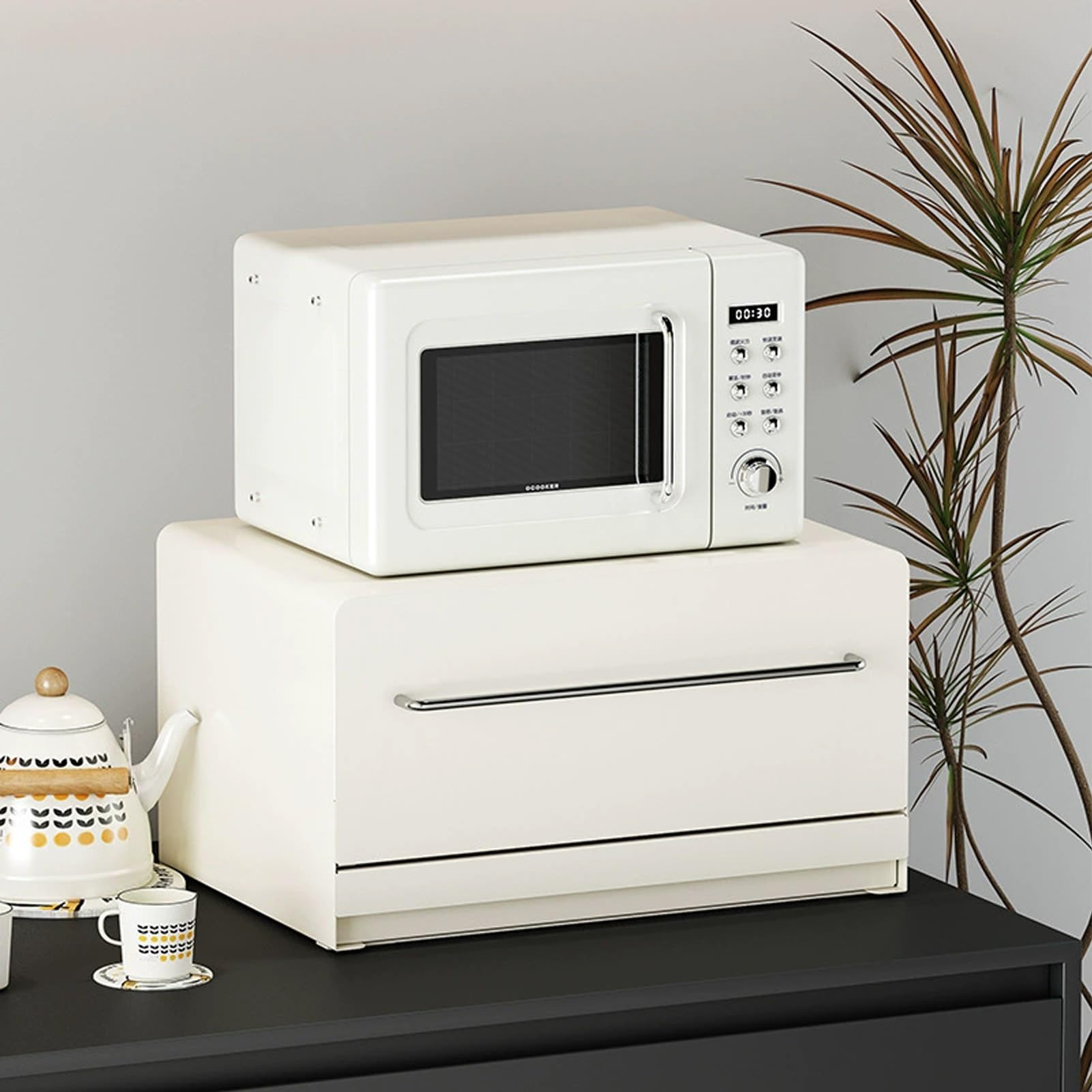 Arbeitsplatte Mikrowelle Backofen Regal & Kaffeemaschine - Platzsparender Schubladen-Aufbewahrungsschrank für Küche & Bürogeräte, Effiziente Desktop-Lösung
