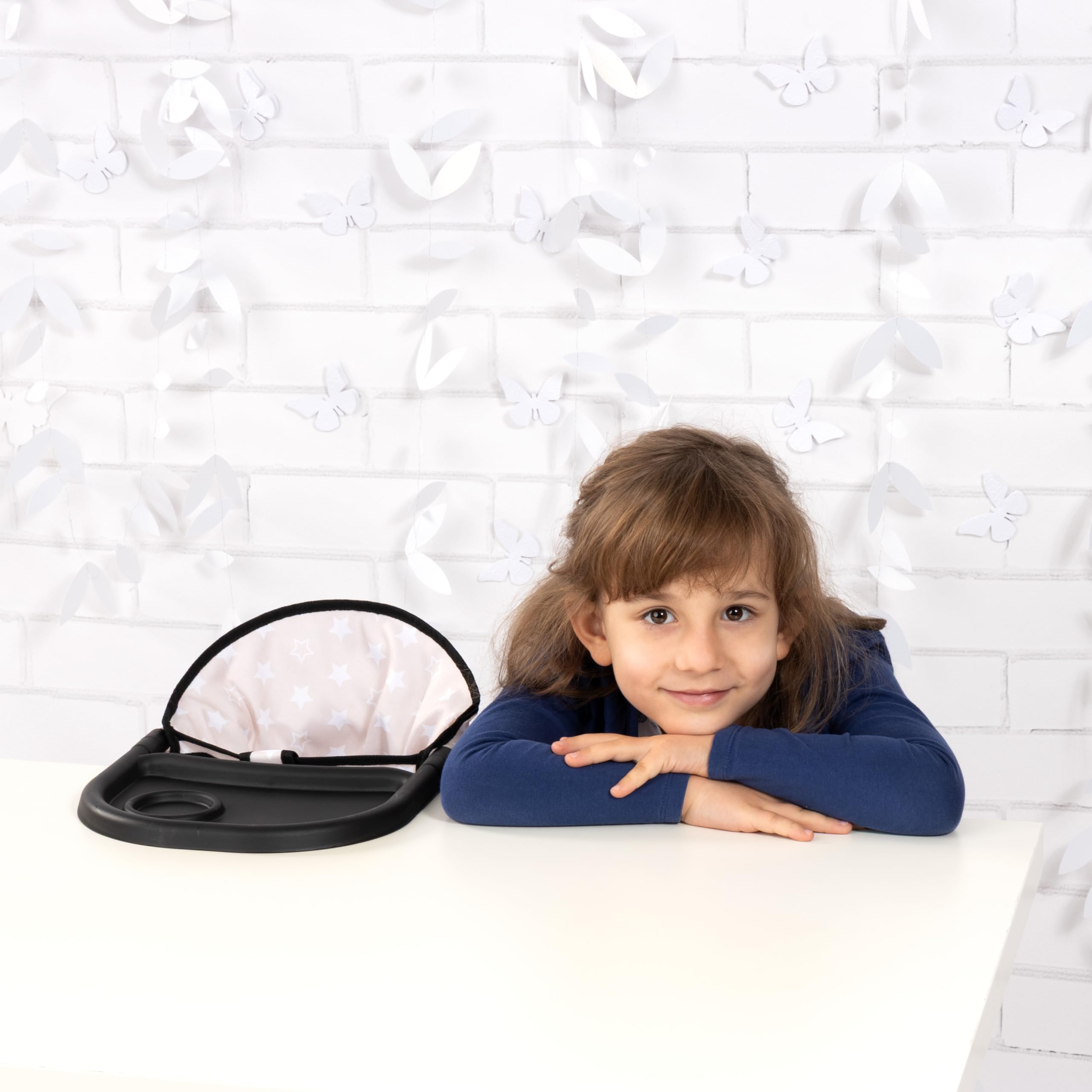 Bayer Design 65931AA Siège de Table pour poupées, siège avec Plateau intégré, pour poupons jusqu'à 46 cm