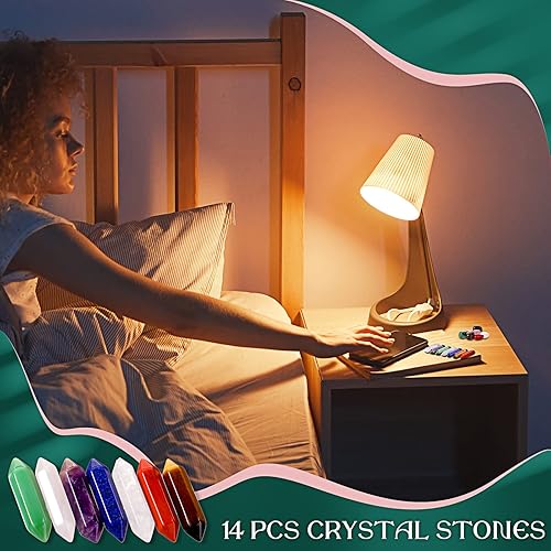Miniatura 4 de Juego de 14 piedras de cristales curativos y piedras preciosas de chakras 7 colores hexagonales de reiki amatista cuarzo verde aventurina piedras