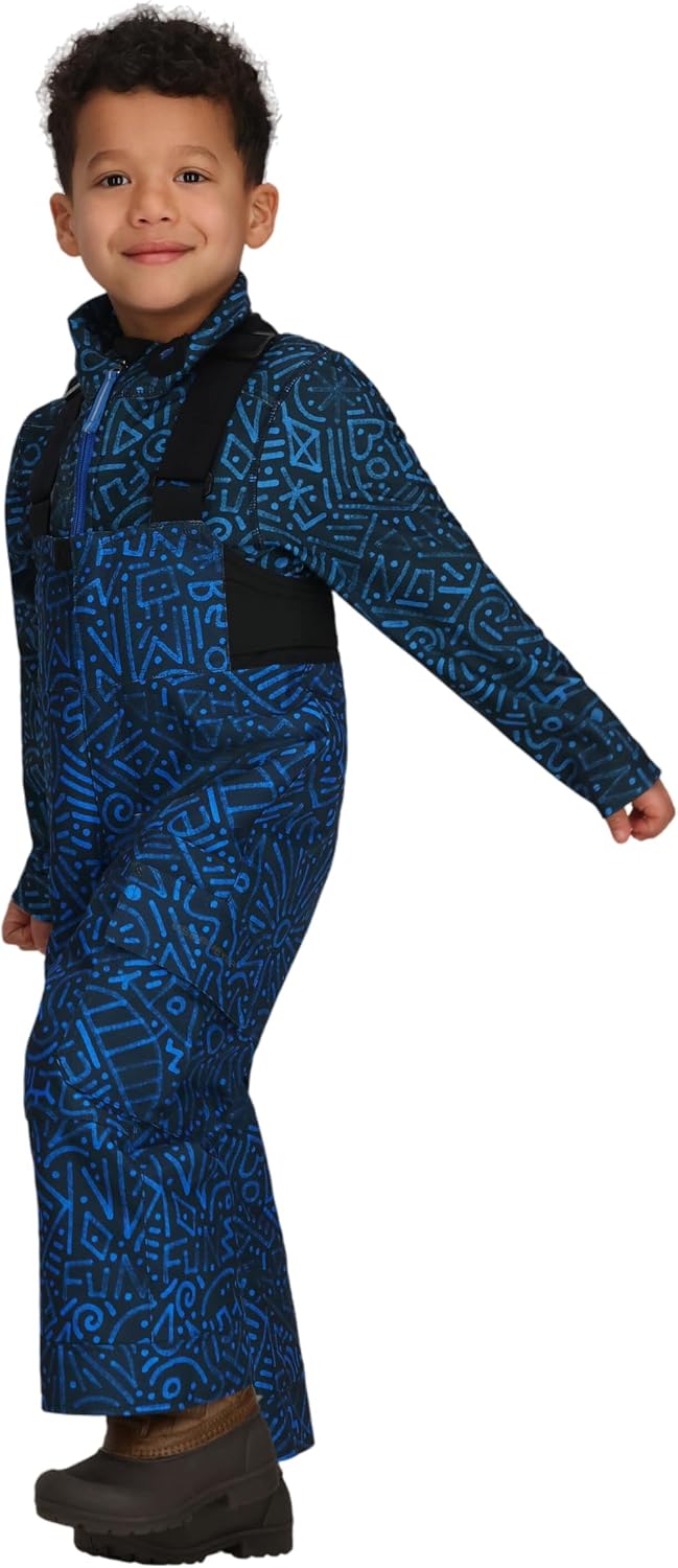 Obermeyer Boys Volt Print Snow Bib Pants, Insulated and Waterproof with Kids I-Grow System