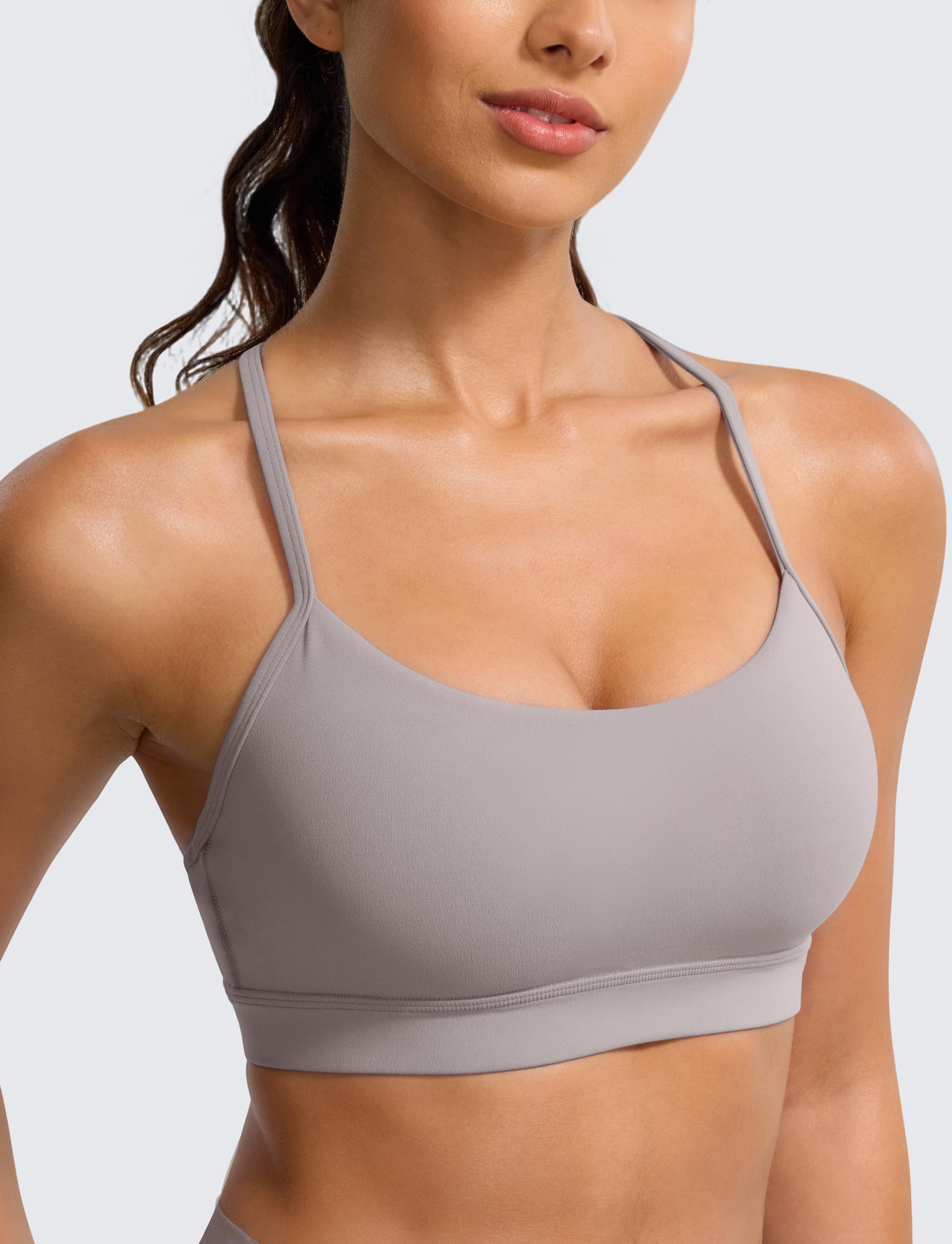 BAYDI Clouduxi Reggiseno sportivo da donna leggero tenuta senza ferretto, imbottito con cuscinetti rimovibili, schiena a Y con spalline sottili per yoga pilates e uso quotidiano