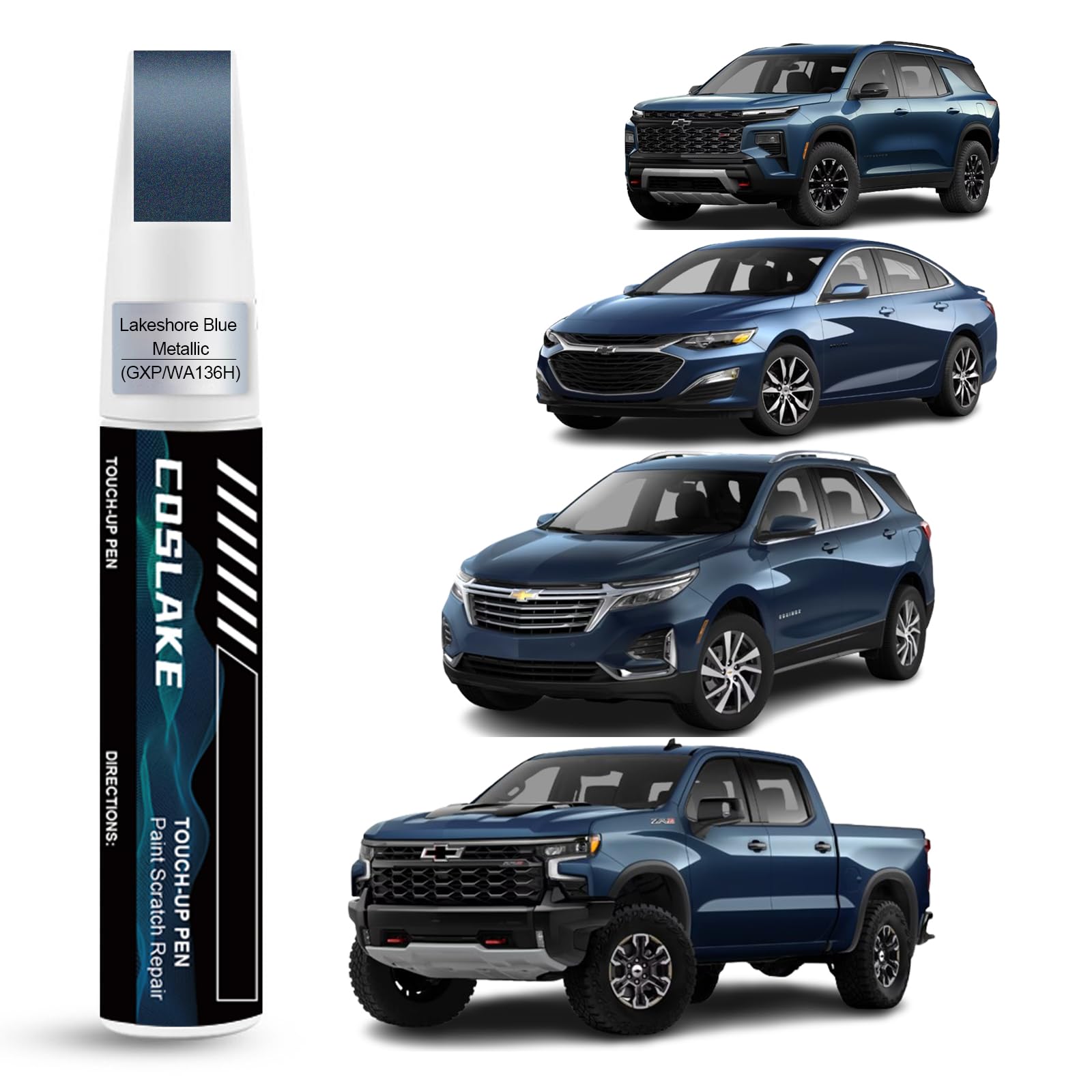 COSLAKE Car Touch Up Paint &ndash; Lakeshore Blue Metallic for Chevrolet