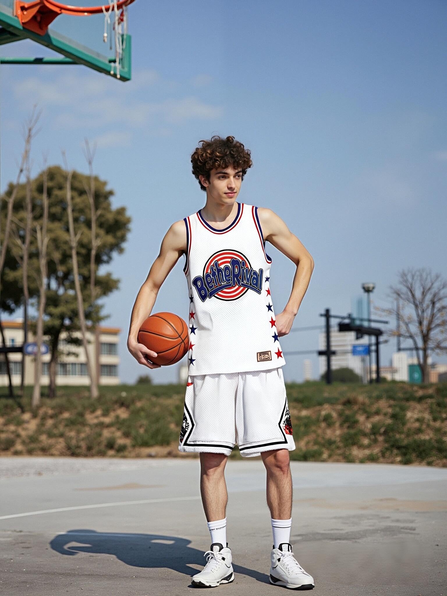 Camiseta de baloncesto para hombre, de malla, para práctica, atlética