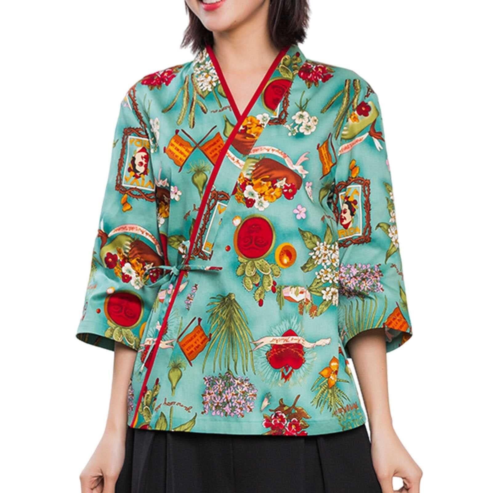 Cappotto da Chef Giapponese per Sushi, Abbigliamento da Lavoro Uniforme da Chef Unisex in Tessuto Traspirante, Adatto per Quattro Stagioni