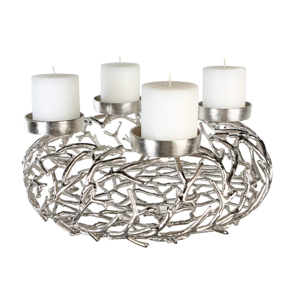 Casablanca Twigs - Candelabro (56 cm), Color Plateado Envejecido