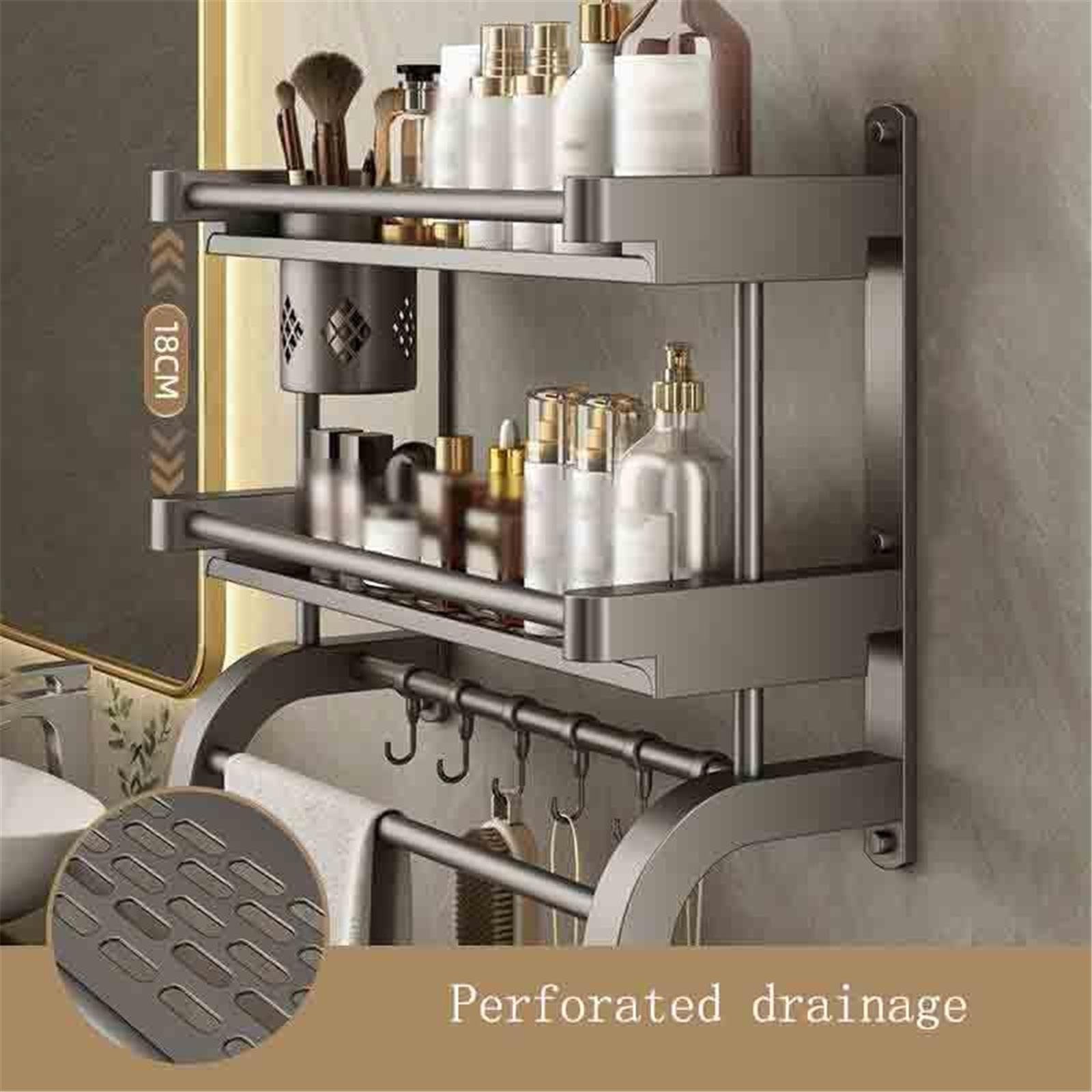 Estante de Almacenamiento for baño, toallero montado en la Pared ordenado(Pequeño)