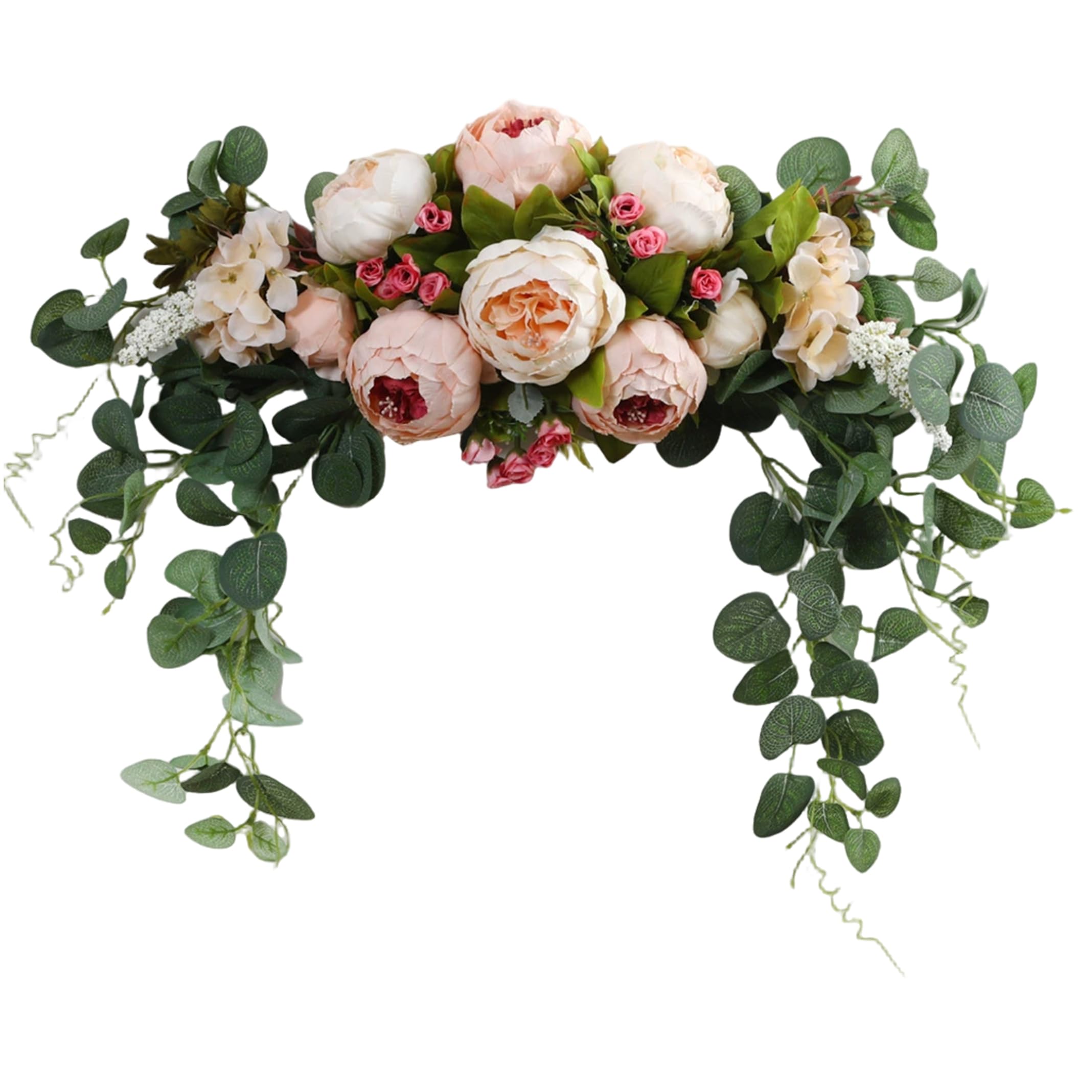 Monwssoe Swags Hangers, Arch Flowers, Elegant Wedding Arch Flowers with Leaves, Artificial Floral Swag for Weddings, Home & Party Decorations, Style-1