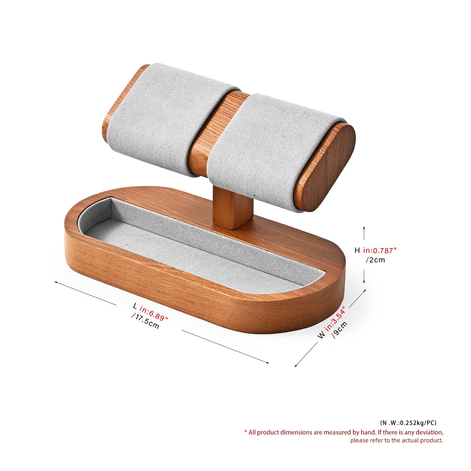 Oirlv Multifunzionale Supporto Per Orologio In Legno Massello, Semplice, A Doppio Strato, Porta-Orologi,Conservazione Degli Orologi(04)