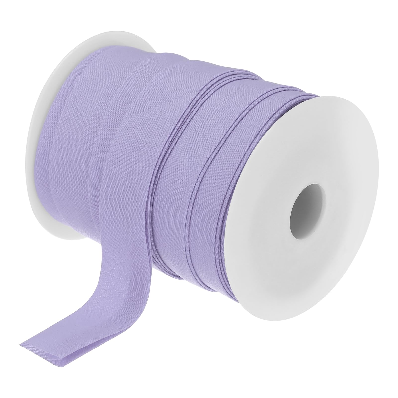 MECCANIXITY Cinta al bies de poliéster de doble pliegue de 1 pulgada para costura, costura, acolchado, dobladillo, manualidades (morado claro, 25 yardas)