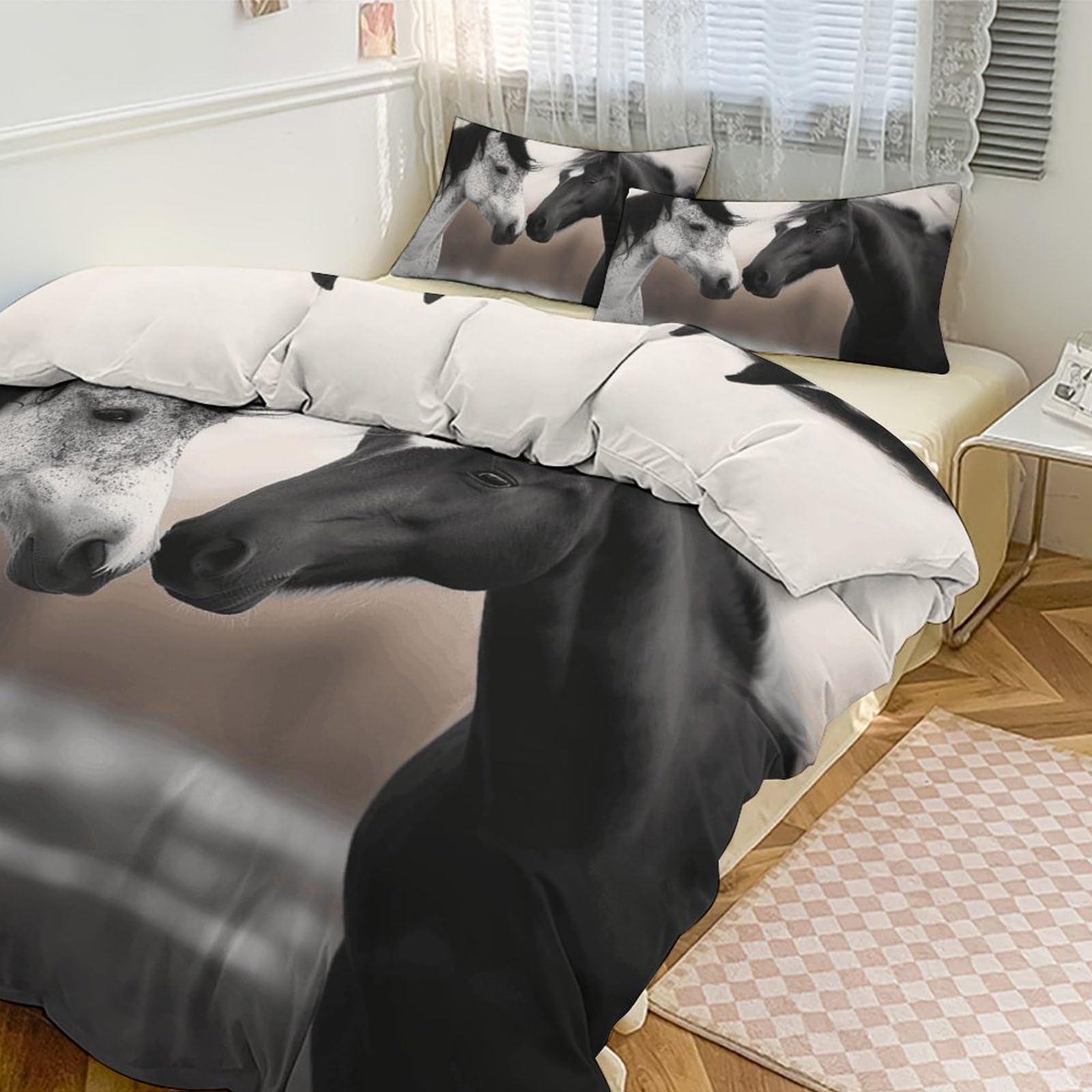 Housse de couette ultra douce et respirante 3 pièces avec fermeture éclair pratique