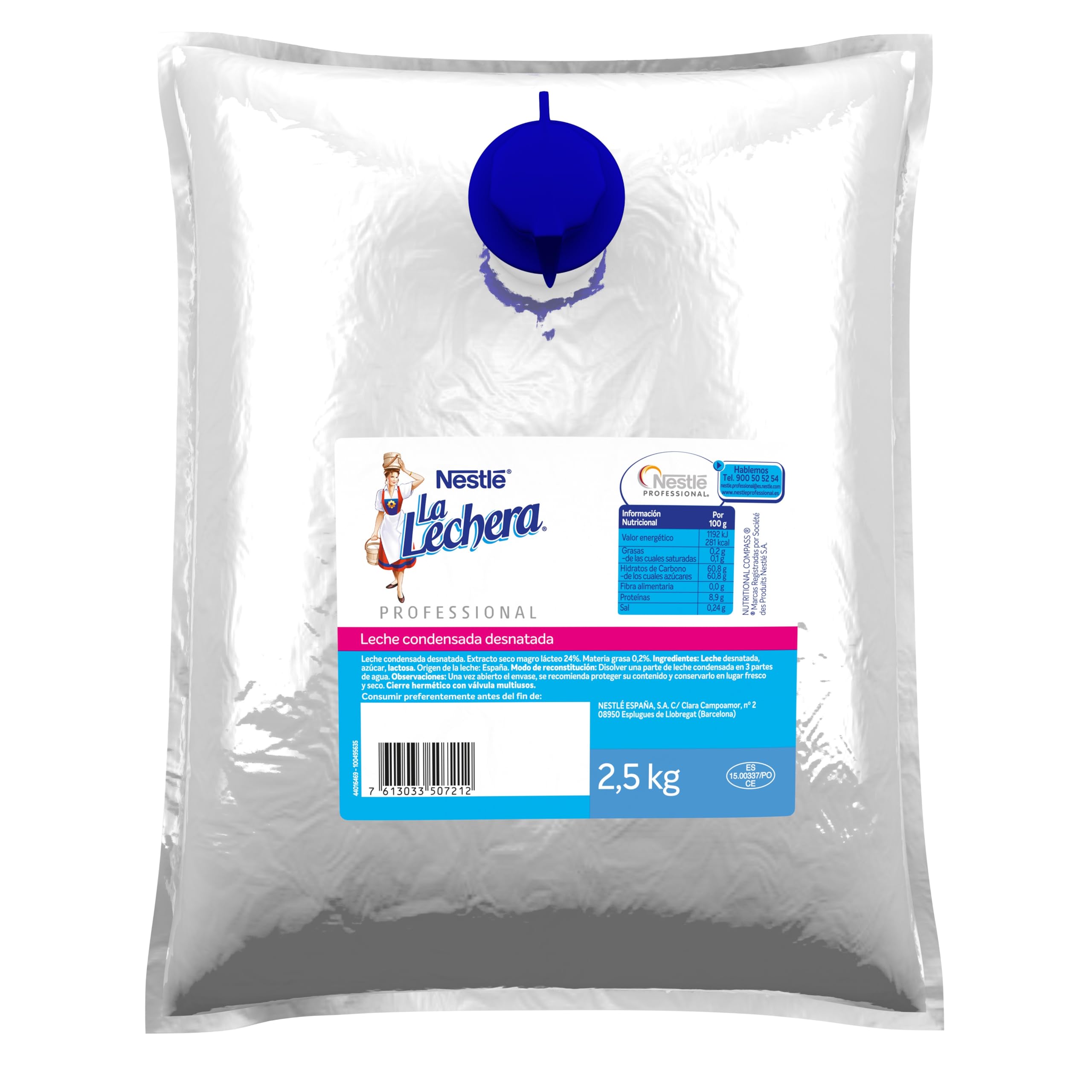 La Lechera Leche Condensada Desnatada - 1 Bolsa x 2,5kg