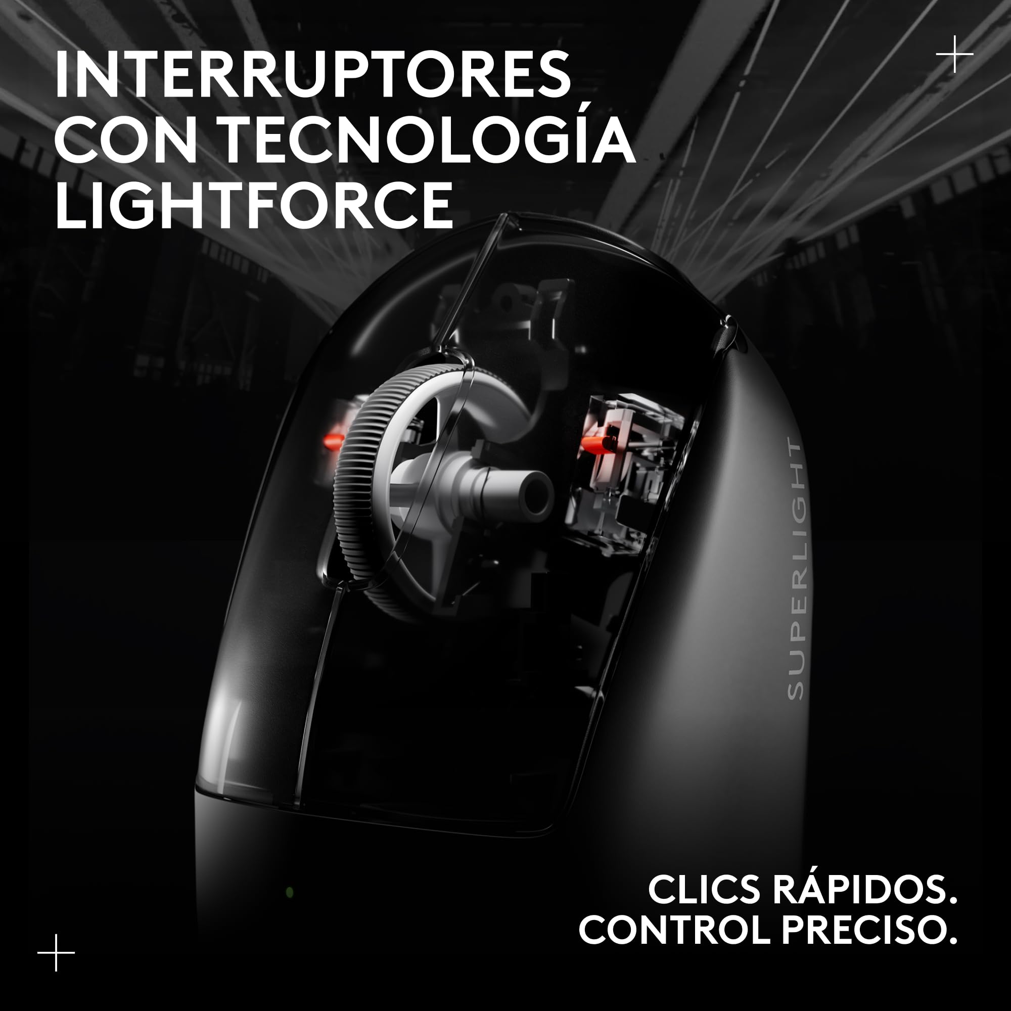 Logitech G Pro X Superlight 2, Ratón inalámbrico gamingratón Pro-Grade de 60 g con 5 Botones programables, Europa del Este Envases,44 000 dpi, Velocidad de Respuesta de 8 kHz, USB-C,PC/Mac - Negro
