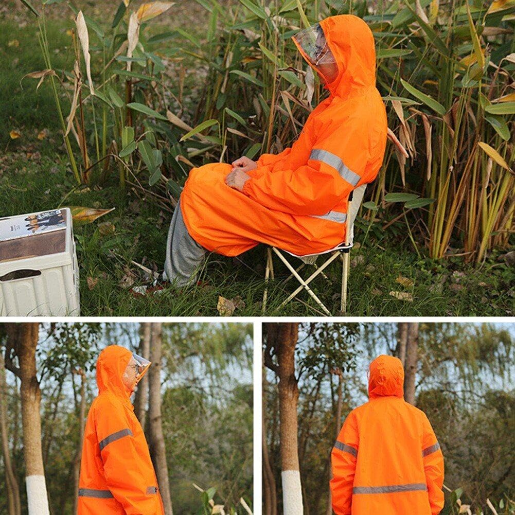 Pluie Imperméable Cape Réflexion Randonnée De Camping en Plein Air Sacolage De Pluie Tarp À Dos Couvercle De Pluie en Une Seule Pièce Vêches De Pluie À Capuche