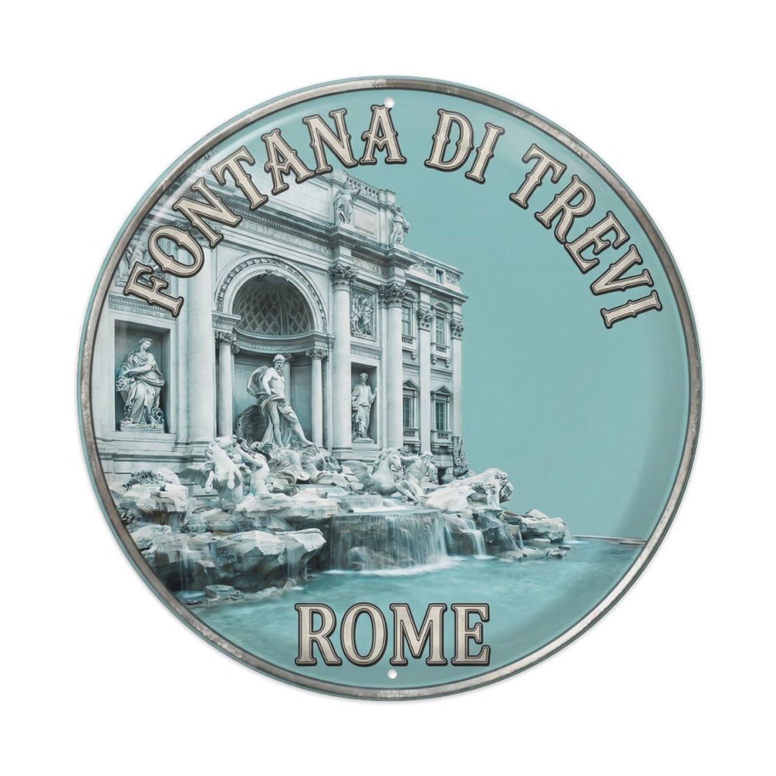 Vintage Travel Europe Rome Metal Tin Sign Plaque Wall Decor for Cafe, Club Bar, Office, Home Garden Metal Poster 8x12Inch