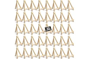 60 Pack 5 Inch Mini Wood Display Easels
