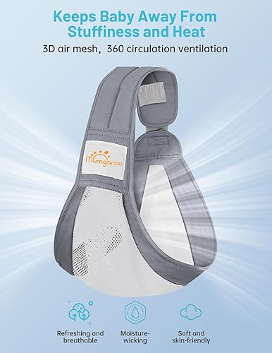 Miniatura 2 de Portabebés de algodón, ergonómicamente ajustable para recién nacidos a niños pequeños, fácil de usar, portátil, ideal para 0-36 meses, hasta 33