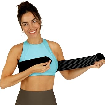 Post Op Breast Augmentation Band | Breast Implant Chest Brace For Women | Compression Wrap Post Surgery Bra Belt | No Bounce Stabilizer Strap | Sport Bra Alternative For Running Working Out Fit Most