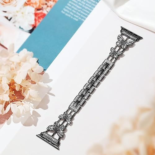 Miniatura 5 de Apple Watch - Correa de metal compatible con Apple Watch Series 9, 8, SE, 7, 6, 5, 4, 3, 2, Ultra 2, correas para iWatch para mujer, correas de