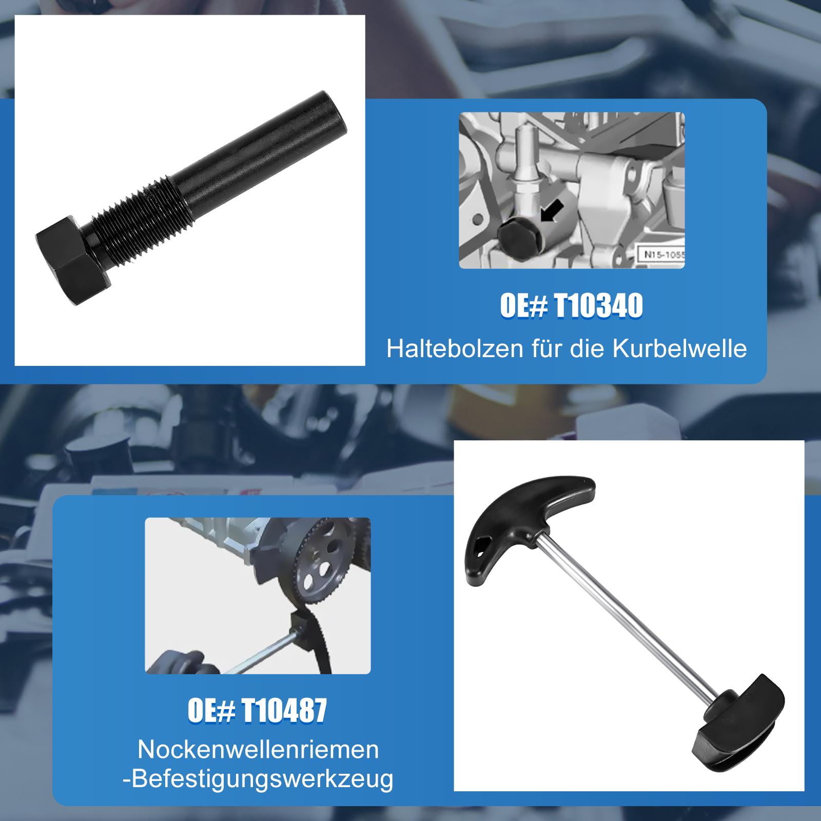 Zahnriemen Werkzeug für EA211 Motor 1.0L 1.2L 1.4L 1.6L FSI TSI TFSI, 6Pcs Set Nockenwellen Werkzeug, Engine Timing Tool für A3, Golf, Jetta, Octavia, Lavida, Seat Leon