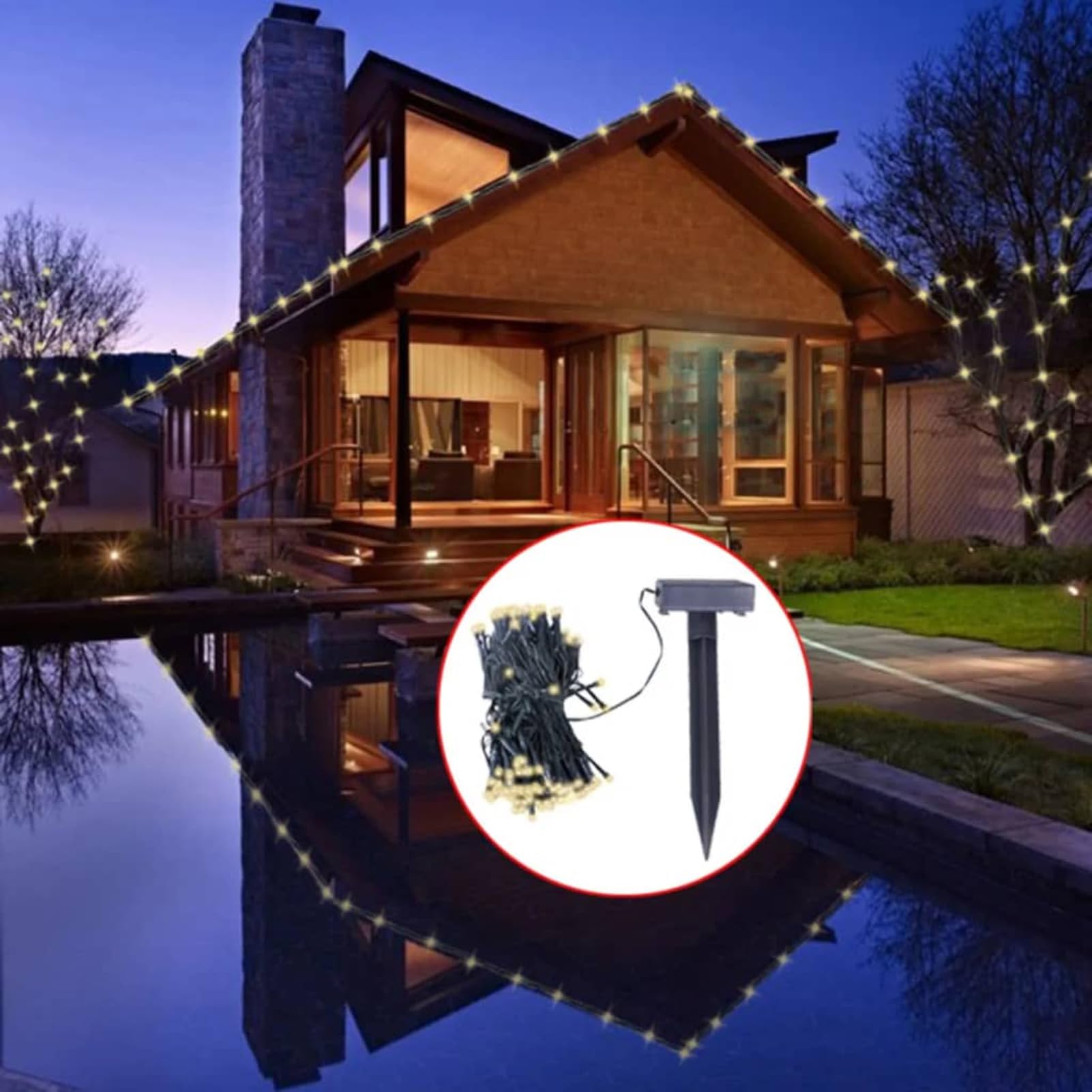 Luci a Stringa Solare LED Bianco Caldo Decorazione Natalizia,Arredo,Decorazioni Natalizie,Luci di Natale-40698