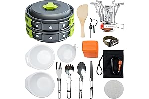 MalloMe Camping Mess Kit w/Backpacking Stove: The Perfect Backpacking Pots and Pans Set