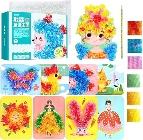Rompecabezas creativo, pintura de pinchazos, arte de pinchazos, pintura de tela, frenesí, kit de manualidades de papel, juguetes creativos, kit de