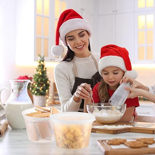 Miniatura 2 de Thenshop 100 juegos de recipientes de delicatessen con tapas de 16 onzas, a prueba de fugas, desechables, caja de almacenamiento de alimentos de