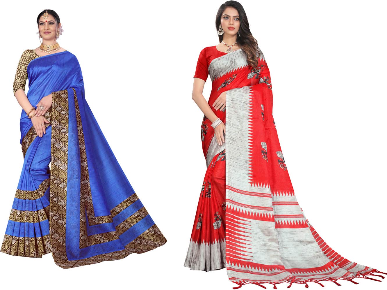 Salooni Women's Designer Silk Saree With Blouse piece.