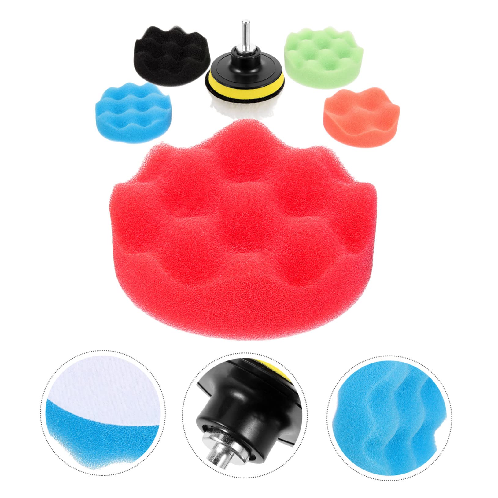 Wakauto 1 Set Car Wash Sponge Car Wash Accessories Car Polishing Kit Polishing Pads Kit Car Polishing Pad Car Wax Metal Cosmetic