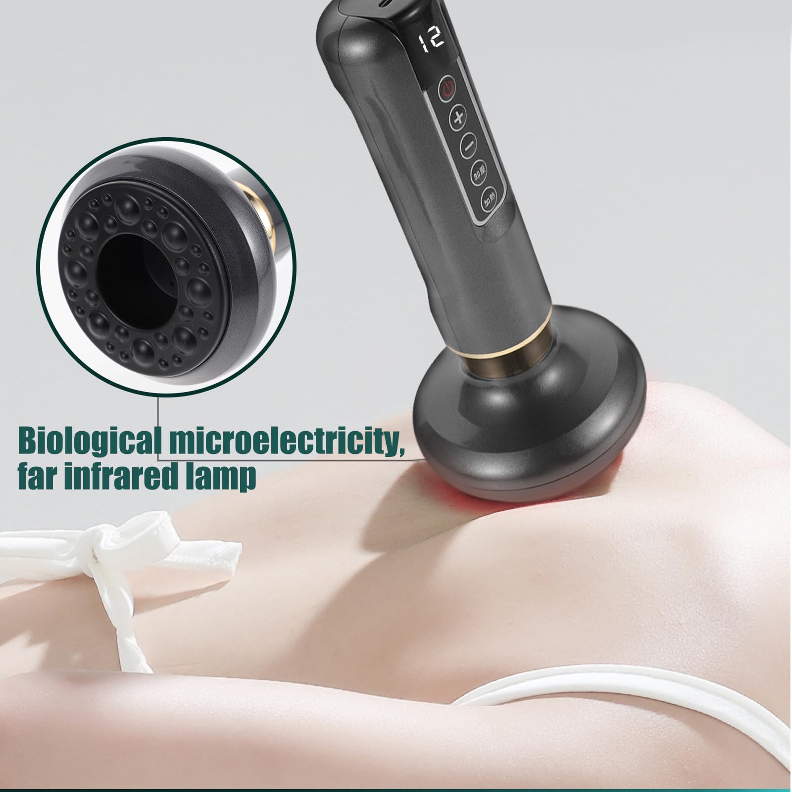 Dispositivo de Raspado Eléctrico Multifunción Negro Abs para Espalda