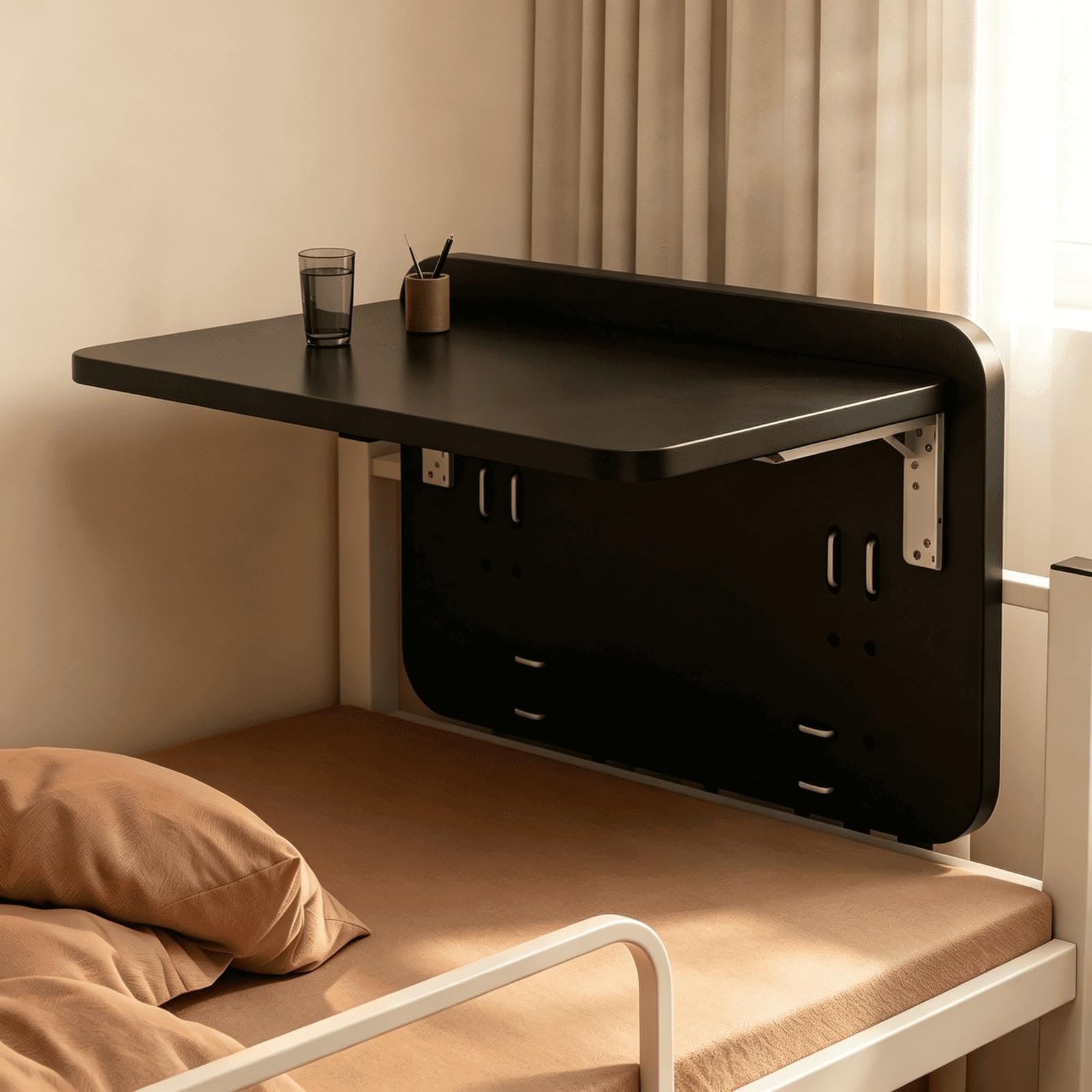 Kumamart Black Foldable Bed Tray K-Bracket Foldable Bracket Design