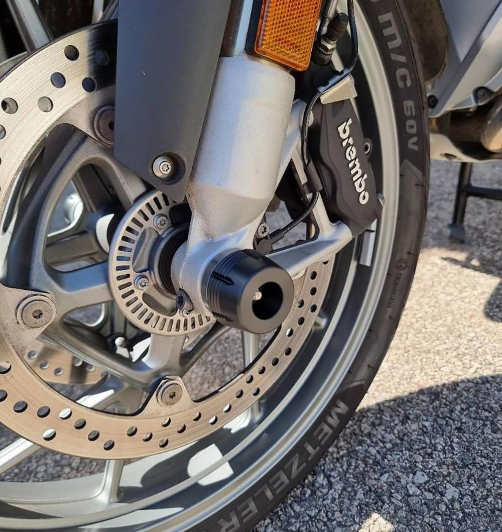 pour R1200GS R1250GS ADVENTURE GS1200 R 1250 GSA R1200 GS 2014-2023 Moto Essieu Avant Fourche Slider Protection Contre Les Chutes (Noir)