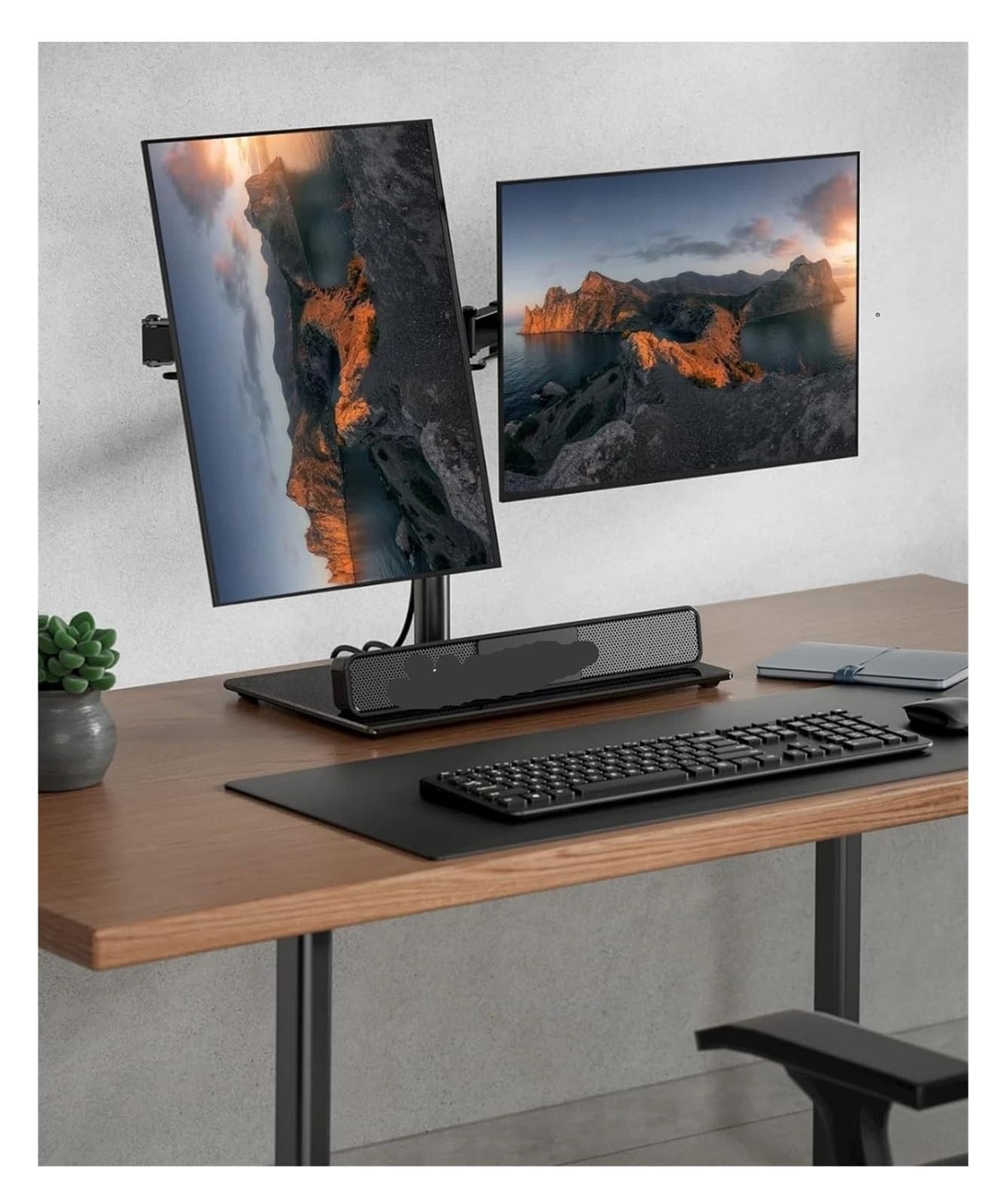 braccio per monitor, Supporto for doppio monitor: 2 monitor fino a 27 pollici