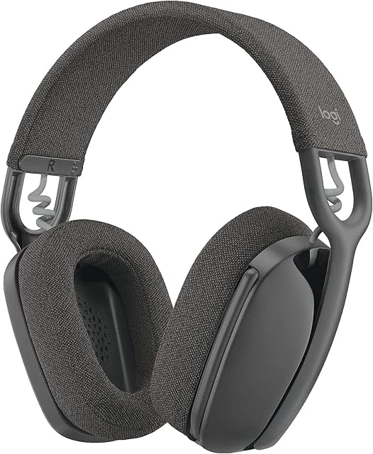 Logitech Zone Vibe 125 Wireless Headphones with Noise-Cancelling Microphone, Bluetooth, USB-A Receiver; Works with Zoom, Google Voice, Google Meet, Mac/PC - Grey