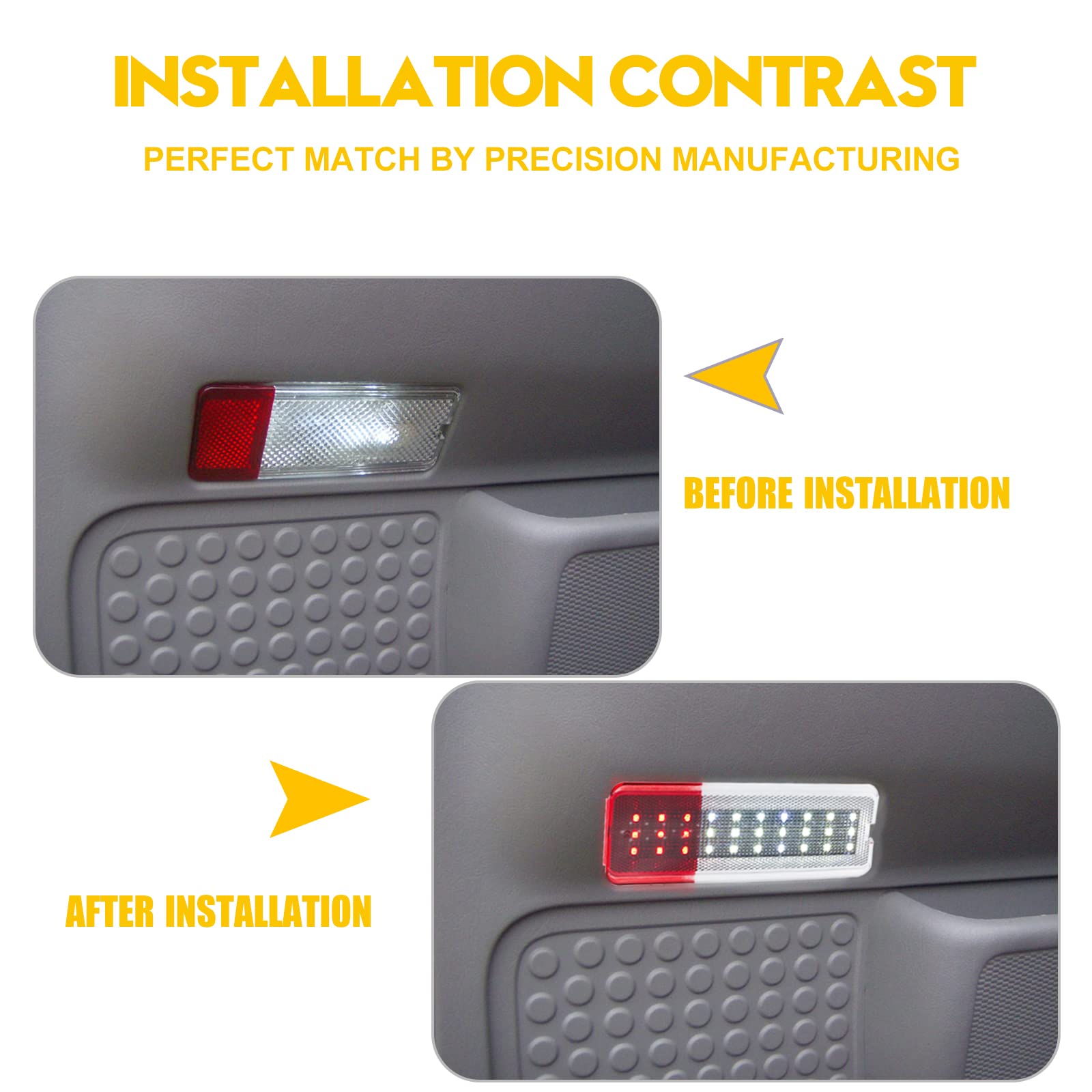 Painel Refletor De Porta Led, 2 Peças, Luz De Cortesia, Lâmpada De