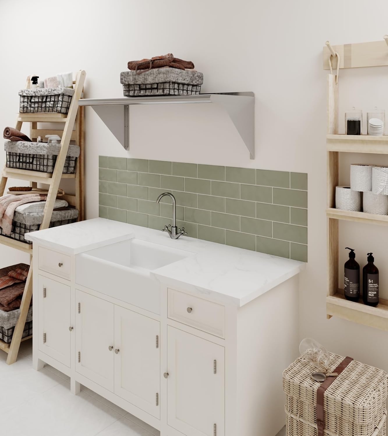 Stainless Steel Wall Shelf | NSF Kitchen Island Food Prep | Utility Room | Laundry Storage | Garage Shelving (36" Length x 14" Width)